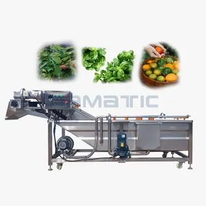 Big Capacity Bubble Root Leafy Vegetable Melon Fruit Sorting Cutting Cleaning Drying Washer Machine Equipment
