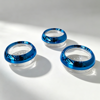 Pots cosmétiques vides Spot 50g, corps de pot transparent avec couvercle à vis électroplaqué bleu, pots de rangement pour safran