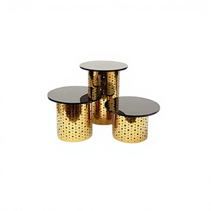 Set Of 3 Metal And <b>Glass</b> Dessert <b>Stand</b> Fabulous Design Different Sizes <b>Cake</b> Sweets Display <b>Stand</b> In Bulk - Product Image 1