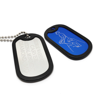 Sublimatie Lasergravure Cirkel Zwarte Rvs Blank Graveermachine Qr Code Ketting Custom Pet Product Naam Id Tag