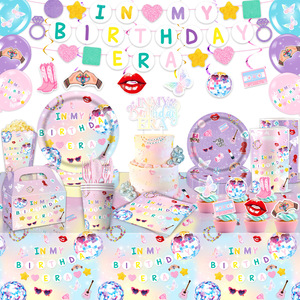 Taylor Music Party Kit Vaisselle Bannières décoratives et signes de décoration de gâteau pour les célébrations d'<span class=keywords><strong>anniversaire</strong></span> à thème et le décor d'événements pour les fans - Product Image 2