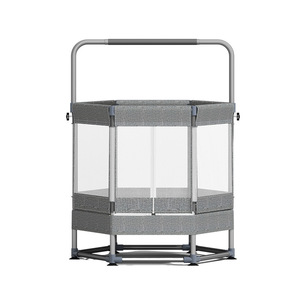 Trampolín Plegable Hexagonal de Polipropileno con Marco de Acero, Cama Elástica para Niños, Uso Interior, con Red de Seguridad, para Familias Pequeñas, de 3 a 10 Años - Product Image 1
