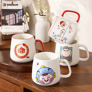 Tazas de café de cerámica de 11 oz con asa de color personalizada al por mayor, tazas de regalo promocionales con asa de colores y logotipo impreso. - Product Image 3