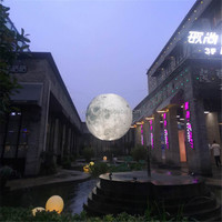Boule de lune gonflable géante à LED et décoration de globe, matériau Oxford/PVC, 16 couleurs, ventilateur intégré