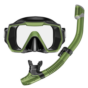Kit de plongée avec masque de plongée, tuba entièrement étanche, équipement de plongée professionnel, taille unique, PVC, verre trempé, silicone - Product Image 1