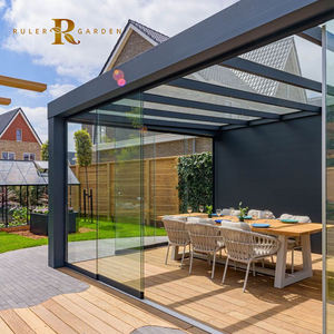 Pergola <span class=keywords><strong>murale</strong></span> fixe en verre pour villa, véranda moderne en aluminium et verre, pergola pour <span class=keywords><strong>jardin</strong></span> extérieur, hall, parc - Product Image 1