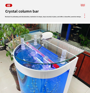 <span class=keywords><strong>Aquarium</strong></span> écologique de style européen de luxe léger, de taille moyenne, rond, du sol au plafond, en verre, 32L, accessoire pour poissons - Product Image 3
