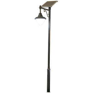 Lampadaire solaire en fer pour jardin, LED 2700K, IP66, détecteur de mouvement, luminaire extérieur non amovible avec garantie de 10 ans - Product Image 1