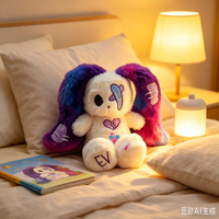Boneka Kelinci Telinga Panjang Bersertifikat OEM ODM CE EN71, Boneka Hewan Isi Lembut, Menyeramkan, Unik, Karakter Kustom, Hadiah Merchandise