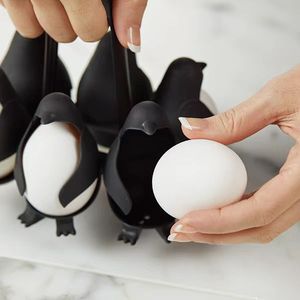 Cuiseur à œufs créatif en forme <span class=keywords><strong>de</strong></span> <span class=keywords><strong>pingouin</strong></span>, résistant à la chaleur, anti-brûlure, 6 trous avec support pour usage domestique en cuisine - Product Image 6