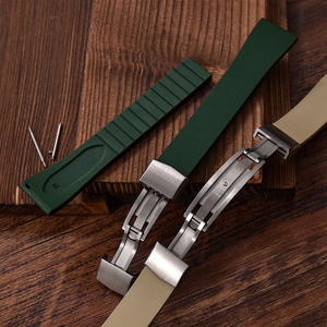 JUELONG Nouveau design Bracelet de montre en caoutchouc FKM 16/18/19/20/21/22mm Bracelet de montre sport étanche avec fermoir déployant - Product Image 3