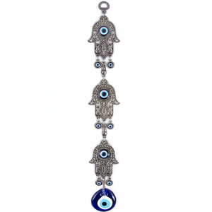 Adorno colgante de pared de la mano de Fátima, decoración para el hogar, Triple Hamsa - Product Image 2