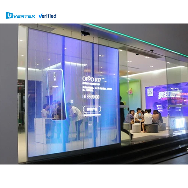 P3.91 Stock High Brightness Transparent LED Screen Display Glass Window Advertising LED Transparent Screen for Shop