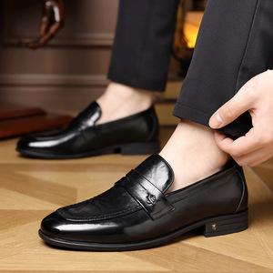 Zapatos de Cuero para Hombre Primavera 2026 - Calzado Formal de Negocios para Traje - Zapatos Casuales de Alta Gama para Hombre - Cuero Genuino - Product Image 4