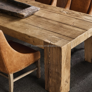 <span class=keywords><strong>Vintage</strong></span> eenvoudige lange natuurlijke houten eettafel voor restaurant, hotel, huis, aanpasbaar meubilair - Product Image 6