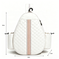 Sac à dos de raquette matelassé élégant avec logo personnalisé, grande capacité, durable, léger, sac de sport pour raquette avec 2 poches latérales à cordon de serrage