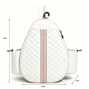 Sac à dos de raquette matelassé élégant avec logo personnalisé, grande capacité, durable, léger, sac de sport pour raquette avec 2 poches latérales à cordon de serrage - Product Image 6