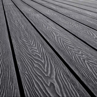 Planches de terrasse en composite WPC solides et imperméables pour l'extérieur