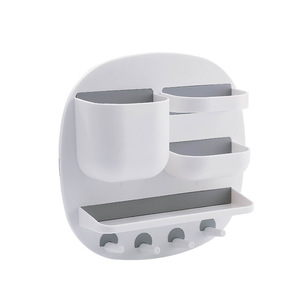 Étagère de rangement murale en plastique ronde rose sans perçage pour salle de bain et cuisine, style minimaliste, support de placard - Product Image 5