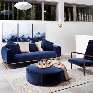 ผ้ากำมะหยี่สไตล์นอร์ดิกสำหรับห้องนั่งเล่น, ขาสแตนเลสขนาดเล็กหรูหราหรูหรา - Product Image 4