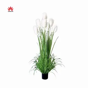 120CM Include Plastic Flowerpot Spring Green Artificial Onion Grass For Plant Garden Decoration