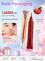 Tubes en plastique du fabricant, diamètre 16 mm, emballage souple en PE pour crème contour des yeux avec applicateur métallique rafraîchissant, tube cosmétique personnalisé pour le soin des yeux