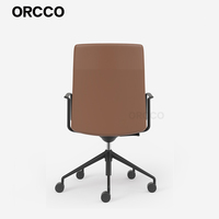 Meilleur design moderne, meilleur fauteuil de réunion ergonomique à dossier moyen, tissu blanc, revêtement en cuir, chaises pivotantes de conférence, chaises de travail