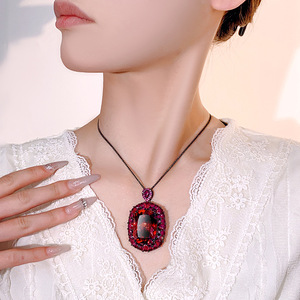 Elegant Eco-friendly <b>Copper</b> Bezel Setting Cubic Zirconia Jewelry Geometric Pendant Necklace for Wedding & Anniversary Gift - Product Image 2