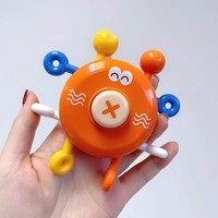 Juguete de Plástico Giratorio para Bebés, Sonajero de Empujar y Tirar, Juguete de Agarre para la Educación Temprana del Bebé