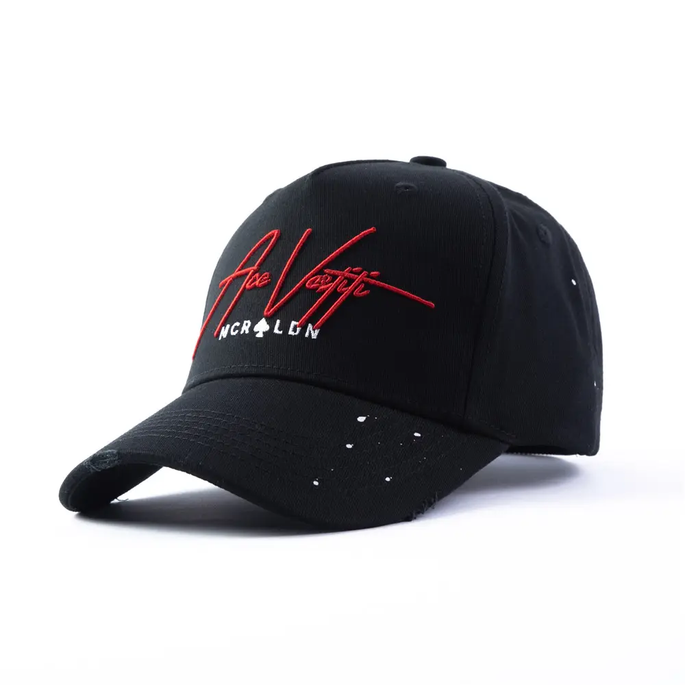 Custom Hat Designer Quality Fashion 6 Panel Custom 3D Embroidery Logo Structured Baseball Cap