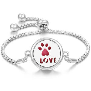 Pulsera con Colgante de Huella de Animal, Brazalete Difusor de Acero Inoxidable - Product Image 3