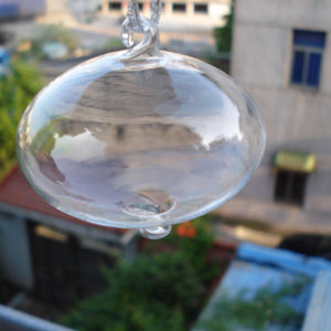 Bola soplada de cristal de forma ovalada, Bola de Navidad de cristal colgante, - Product Image 4