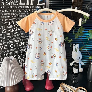 Combinaison Bébé à Manches Courtes Légère d'Été <span class=keywords><strong>pour</strong></span> <span class=keywords><strong>Climatiseur</strong></span>, Vêtement Extensible Quotidien, Pyjama Décontracté <span class=keywords><strong>pour</strong></span> Tout-Petits - Product Image 6