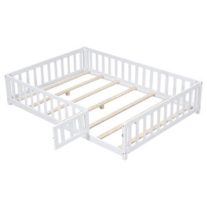 Estructura de Cama de Piso Montessori de Madera Maciza para Niños Pequeños Tamaño Matrimonial para Dormitorio - Product Image 3