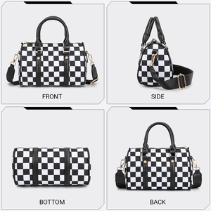 Borsa Hobo a Spalla a Quadretti Premium con Manico Superiore, Borsa a Tracolla da Donna, Borsa Boston a Cuscino con Tracolla Regolabile - Fornitura Diretta dalla Fabbrica - Product Image 6