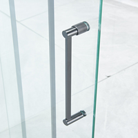 Nouvelle conception de porte de douche coulissante en verre pour salle de bain, 3 panneaux pliants, cadre en acier inoxydable, verre de sécurité trempé (8 mm/10 mm) pour hôtel