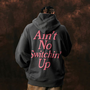 Sweat-shirt à capuche surdimensionné de haute couture, couleurs vintage confortables, 100% coton, uni, sweat-shirt en polaire d'hiver pas cher - Product Image 2