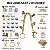 Chaîne de sac à main de 30-130 cm avec boucles, chaîne de sac à main en métal épais personnalisée, chaîne de suspension plaquée couleur unie, sangle d'extension pour sac à bandoulière
