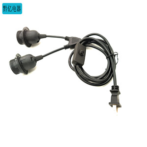 <b>E27</b> <b>Lamp</b> <b>Holder</b> Power Cord With Switch 10A 250V Indoor Use Plastic Screw Base Bulb <b>Holder</b> For Desk Or Pendant Light - Product Image 1