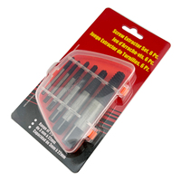 Kit de 6 extracteurs de vis endommagées, outil de réparation pour vis et boulons abîmés, rouillés ou dénudés, avec embouts de perçage