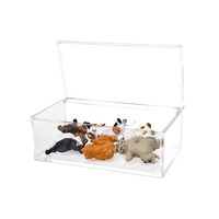 Boîte de présentation transparente en PS, anti-poussière, empilable, pour figurines de blind box, mini figurines d'action, vitrine de bureau