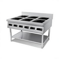 Équipement de cuisine commerciale, cuisinière à induction 6 brûleurs 3500W/5000W pour cuisine de restauration