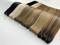 Harga Grosir Rambut Manusia Virgin 100% Cuticle, Dapat Digunakan Kembali dan Tahan Lama, Ekstensi Rambut Seamless Double Weft