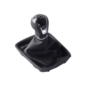 Pommeau de levier de vitesse de voiture en cuir noir, ensemble ergonomique 5 ou 6 vitesses pour Seat Leon, accessoire intérieur - Product Image 1