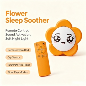 Veilleuse intelligente à 3 vitesses avec minuterie, lumière douce et chaude, télécommande, rechargeable, en plastique, pour apaiser bébé, capteur de pleurs, éducative et apaisante - Product Image 1