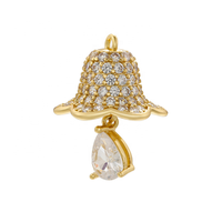 Breloques en Cuivre 18K Thème Noël, Zircon, Perle, Chapeau de Père Noël, Clochette, Pendentif pour Fabrication de Bijoux DIY