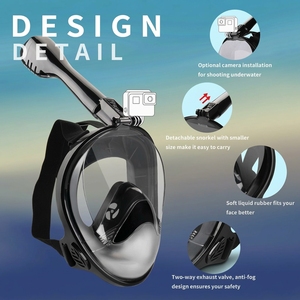Masque <span class=keywords><strong>de</strong></span> plongée intégral Purge du nez Couvre-œil X-cross Straps All in One Integrated Snorkel Equipment Pool Swimming Goggles - Product Image 6