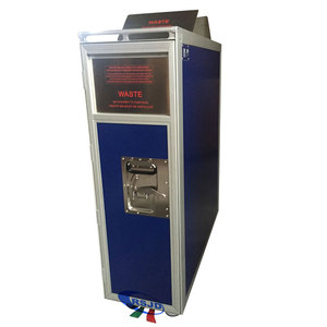 Aluminum full airline <strong>aircraft</strong> waste rubbish junk trash msw litter <strong>garbage</strong> trolley <strong>cart</strong> for storage - Product Image 1