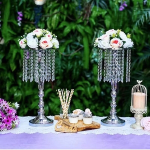 Oggetti di scena per matrimonio da tavola con supporto a fiori porta candelabri di <span class=keywords><strong>cristallo</strong></span> decorazione da tavolo occidentale torta tavolo da Dessert piedistallo di fiori - Product Image 6