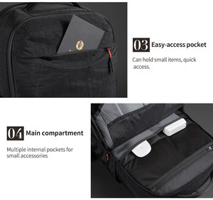Mochila de Nailon 420D Resistente al Agua, Bolsa de Viaje Resistente a Desgarros con Compartimento para Portátil, Cierre Impermeable para <span class=keywords><strong>Viajes</strong></span> Diarios - Product Image 4